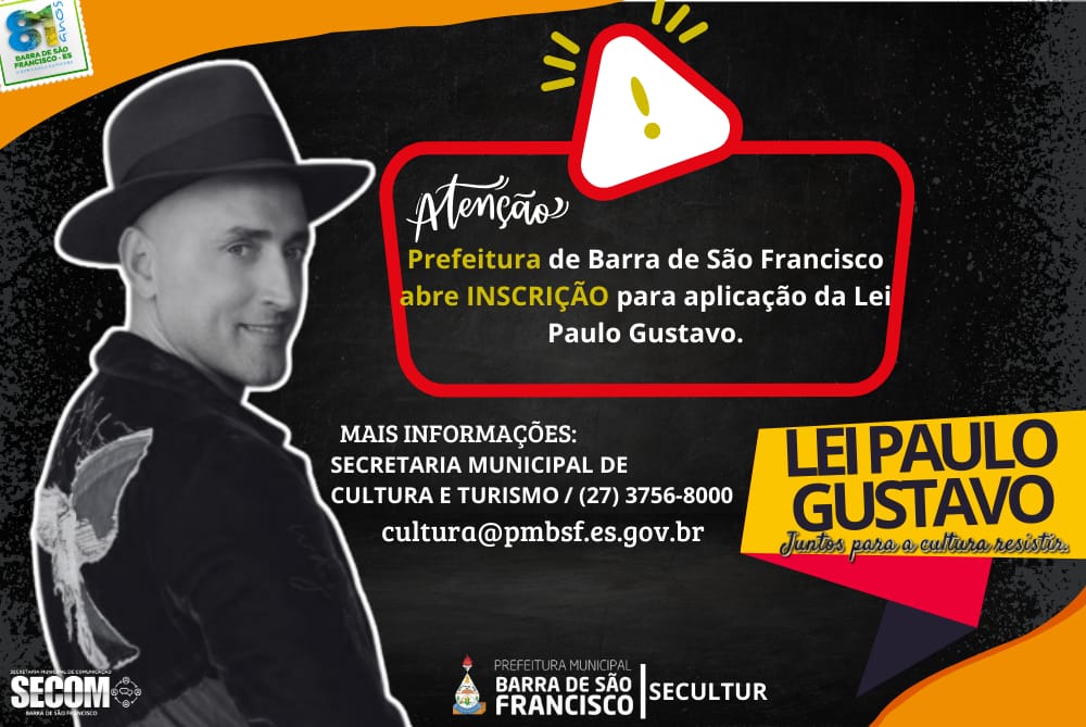 Secretaria de Cultura abre inscrições para ingresso de projetos na Lei Paulo Gustavo