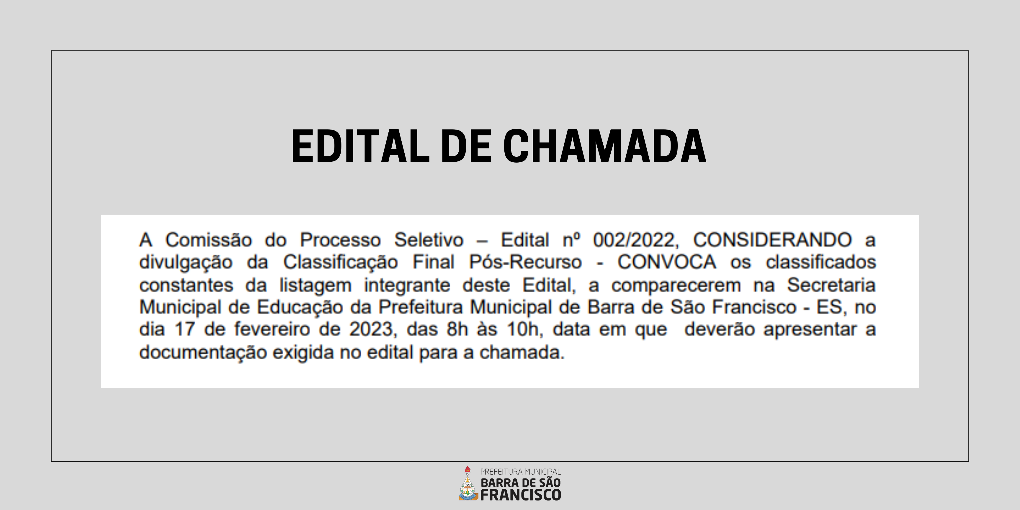 Edital De Chamada 7618