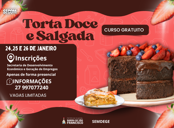 Imagem da notícia: Ainda há vagas para os cursos de Eletricista, Corte e Costura e Preparação de Tortas Doces e Salgados